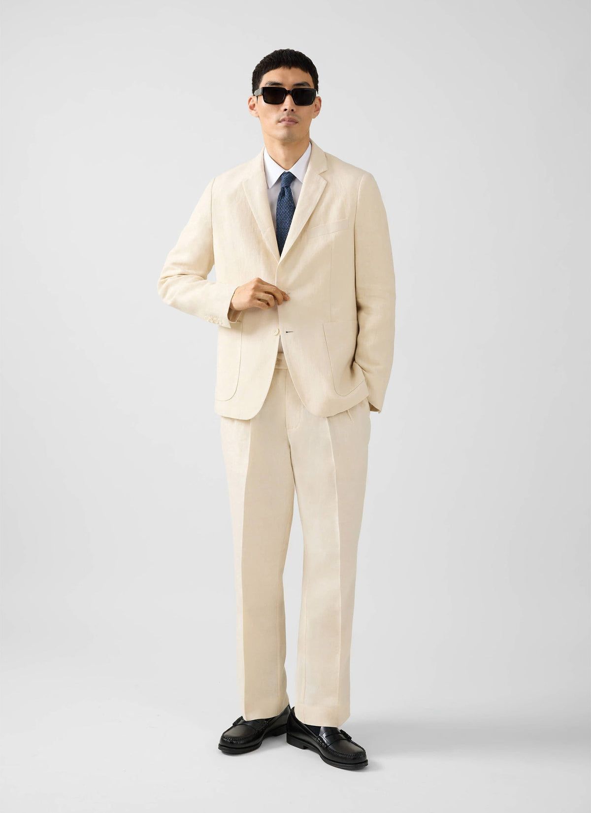 Men's Linen Blazer - Suit Jacket - Cream | Percival Great Value