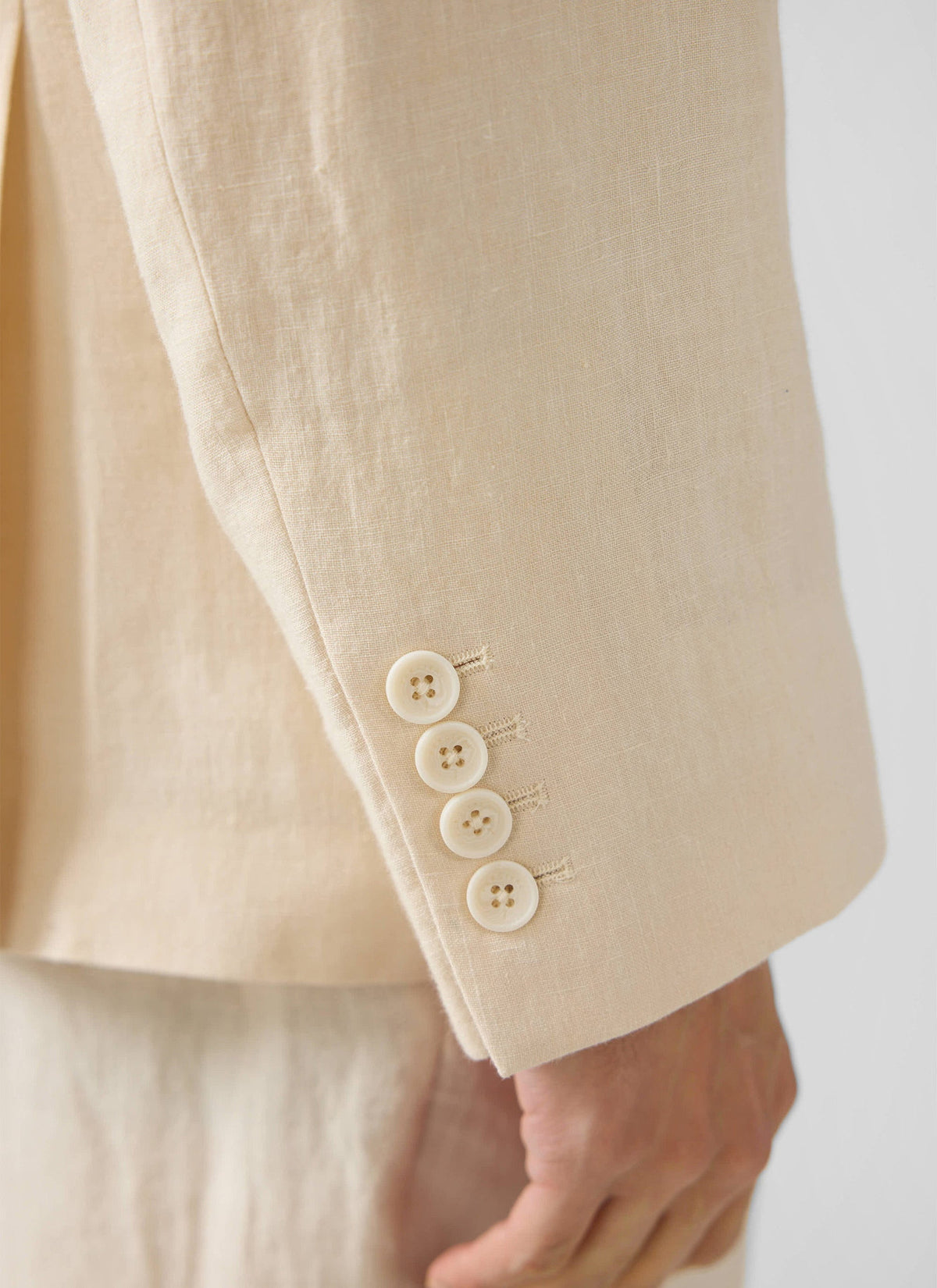 Men's Linen Double Breasted Blazer: Clifton - Cream | Percival Recommended