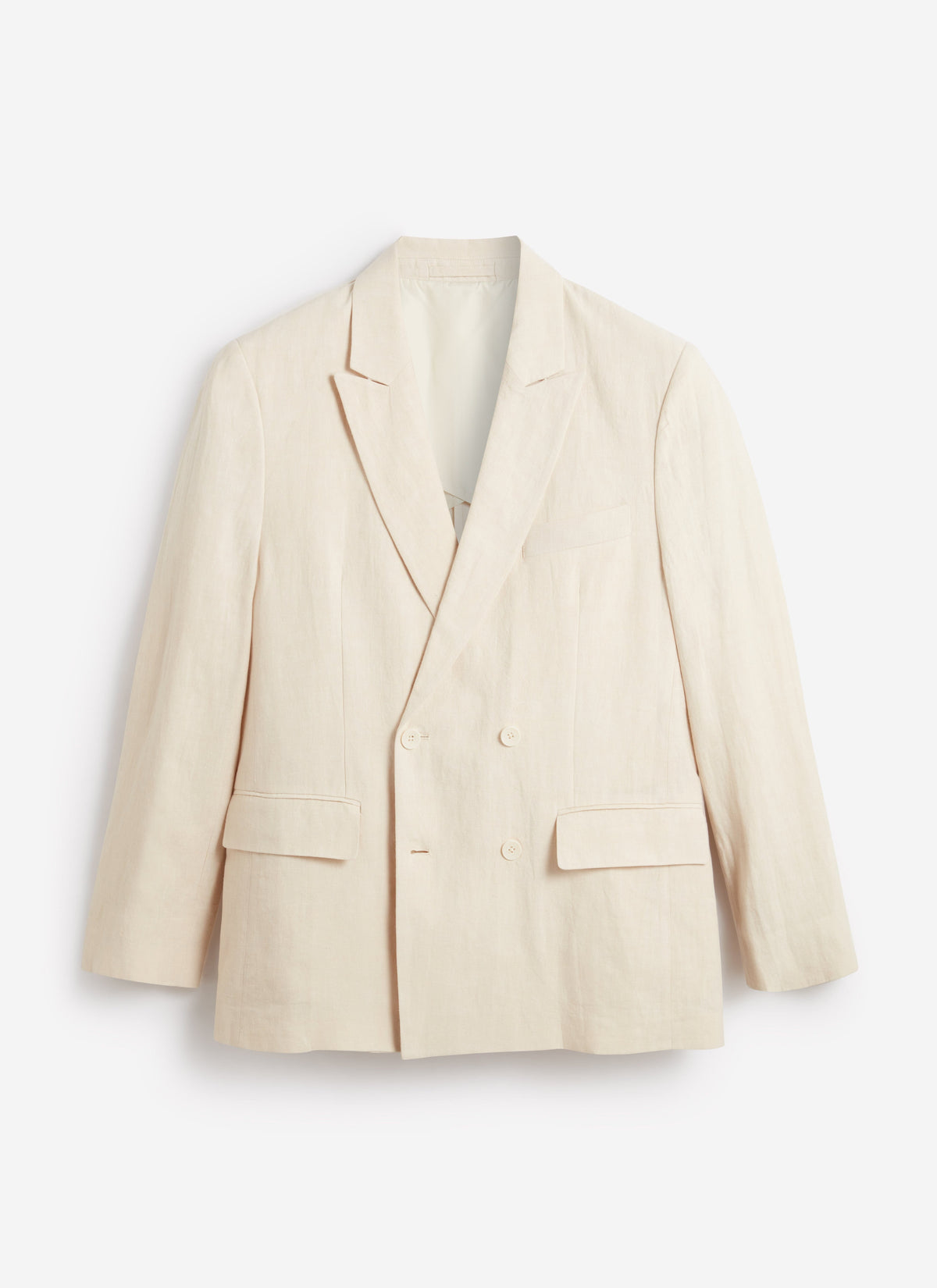 Men's Linen Double Breasted Blazer: Clifton - Cream | Percival Recommended