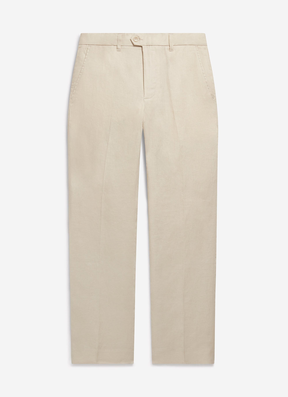Men's Tailored Linen Trousers - Straight Leg - Cream | Percival Smart Buy