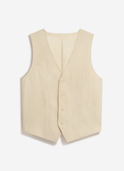 Men's Waistcoat - Linen - Cream | Percival New