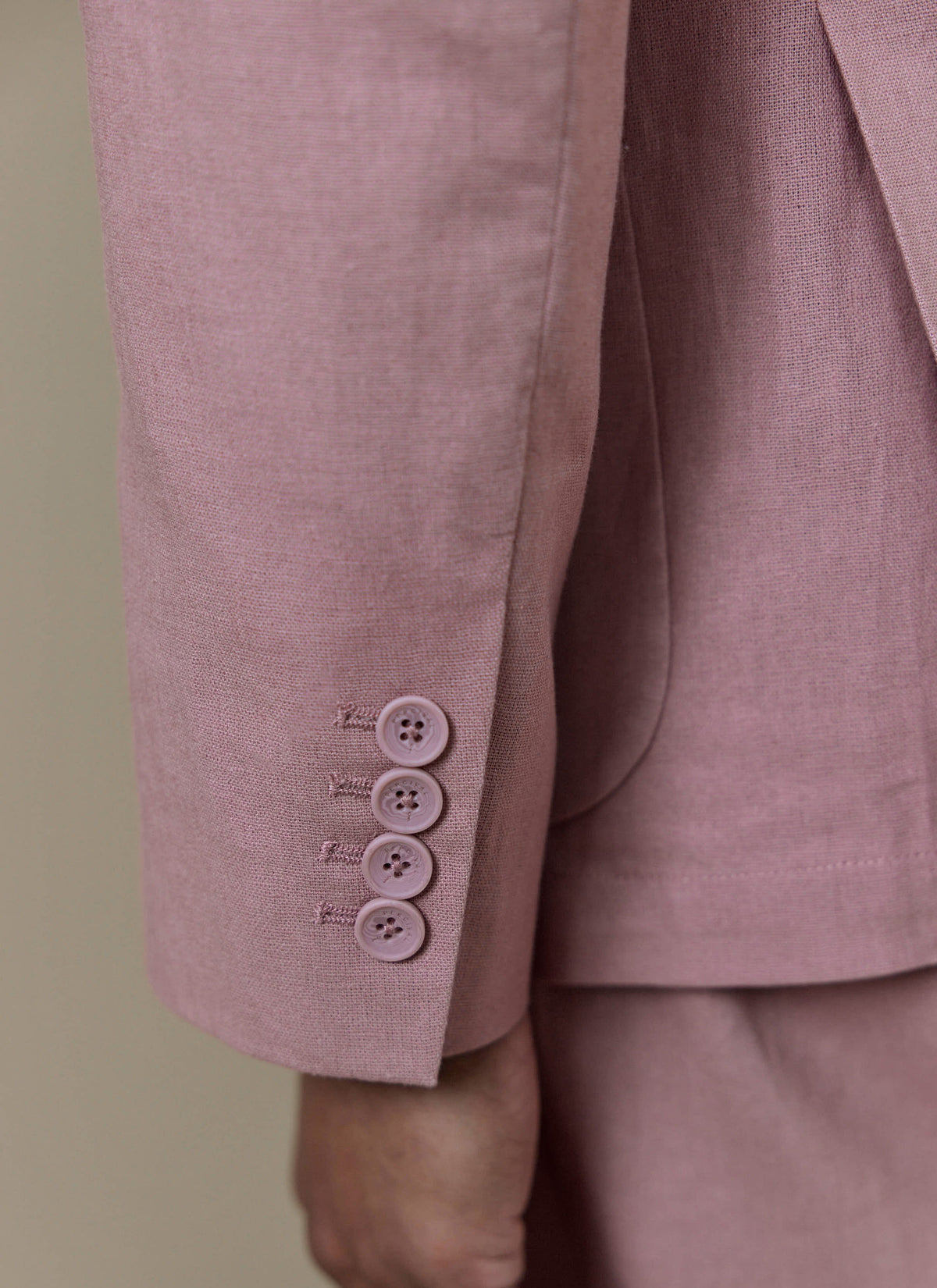 Men's Dusty Pink Tailored Blazer - Linen | Percival Trending
