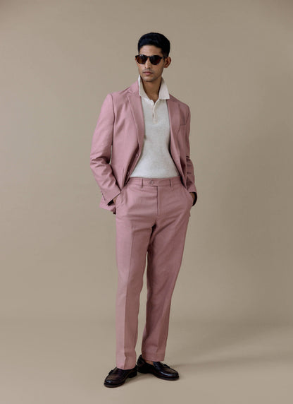 Men's Dusty Pink Tailored Blazer - Linen | Percival Trending