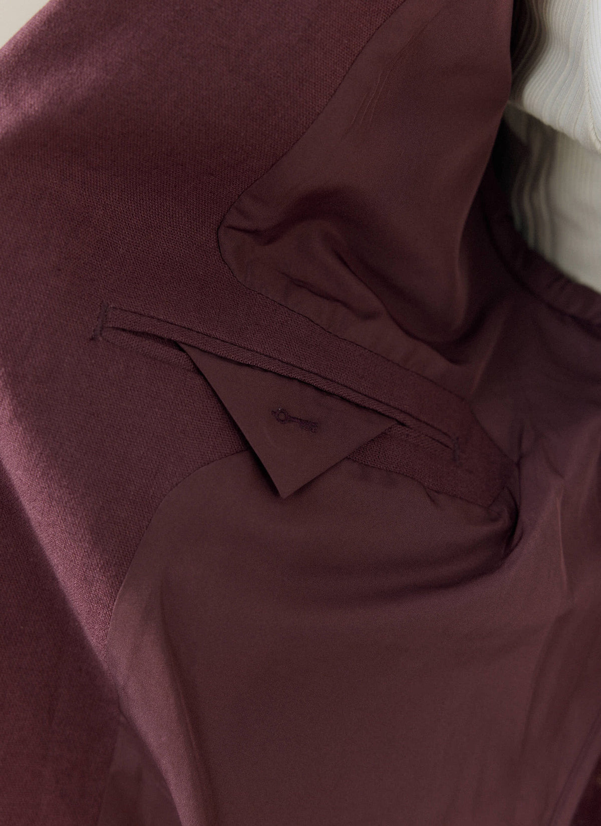 Men's Burgundy Tailored Blazer - Linen Blend | Percival Quality
