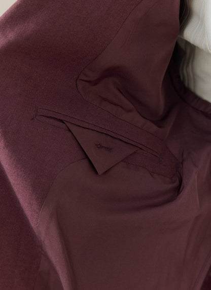 Men's Burgundy Tailored Blazer - Linen Blend | Percival Quality