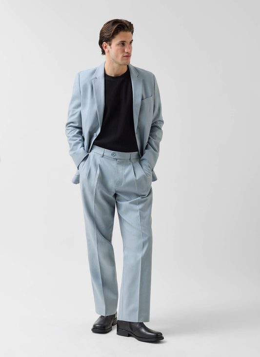 Percival Men's Linen Blazer - Wedding Suit Jacket - Light Blue | Percival Recommended