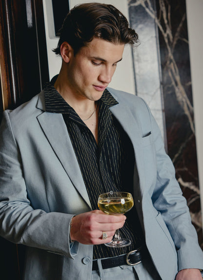 Percival Men's Linen Blazer - Wedding Suit Jacket - Light Blue | Percival Recommended