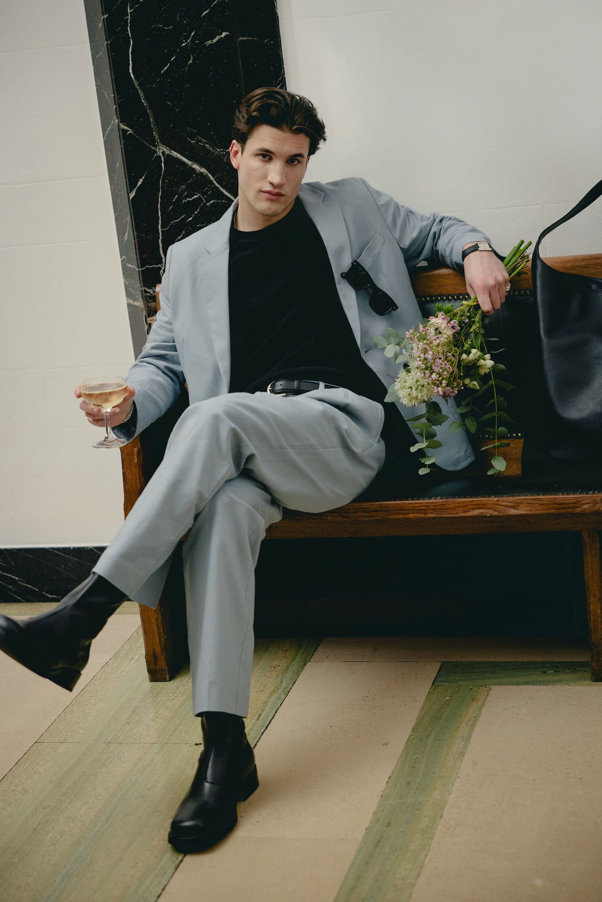 Percival Men's Linen Blazer - Wedding Suit Jacket - Light Blue | Percival Recommended