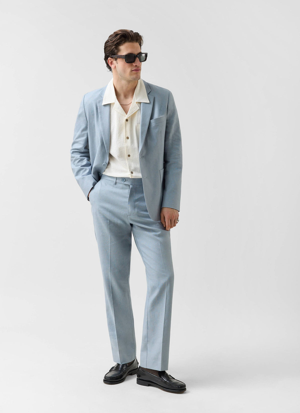Percival Men's Linen Blazer - Wedding Suit Jacket - Light Blue | Percival Recommended