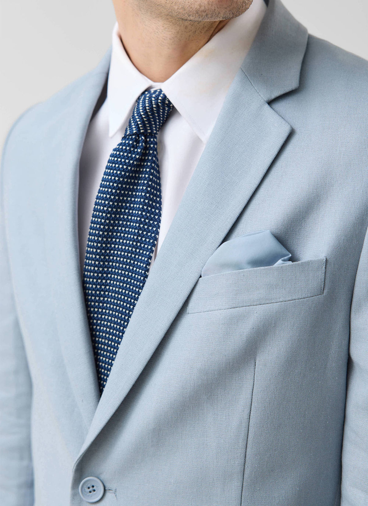 Percival Men's Linen Blazer - Wedding Suit Jacket - Light Blue | Percival Recommended