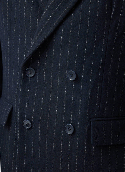 Textured Stripe Double Breasted Blazer - Navy | Percival Everyday