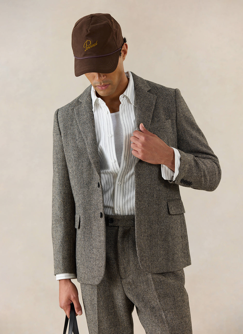 Men's Birdseye Wool Tailored Blazer - Suit Jacket - Grey - Percival | Percival Exclusive