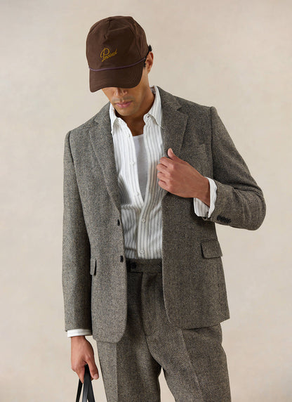 Men's Birdseye Wool Tailored Blazer - Suit Jacket - Grey - Percival | Percival Exclusive