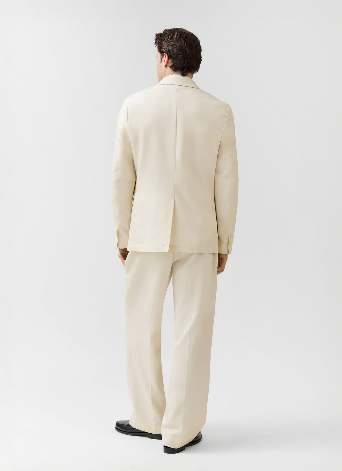 Men's 3 Button Blazer - Cream Suit Jacket - Lyocell | Percival Trusted