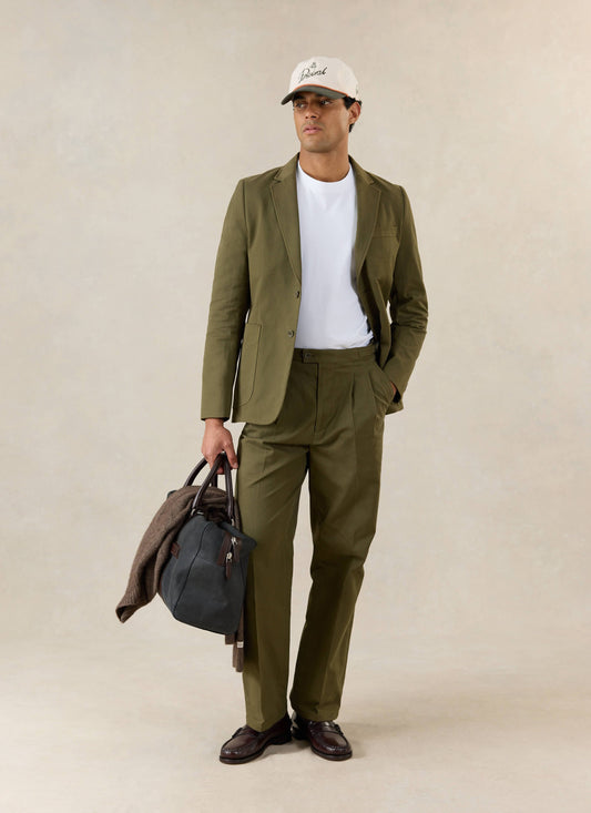 Men's Tailored Moleskin Blazer - Suit Jacket - Forest Green - Percival | Percival Latest