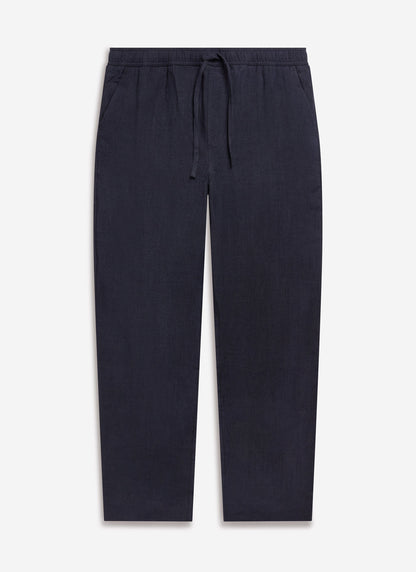 Men's Linen Trousers - Wide Leg - Navy | Percival Hot Sale