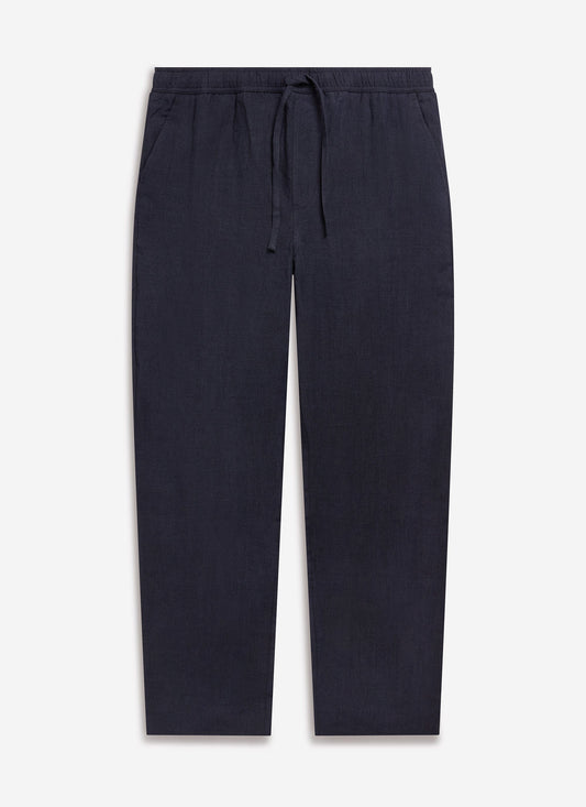 Men's Linen Trousers - Wide Leg - Navy | Percival Hot Sale
