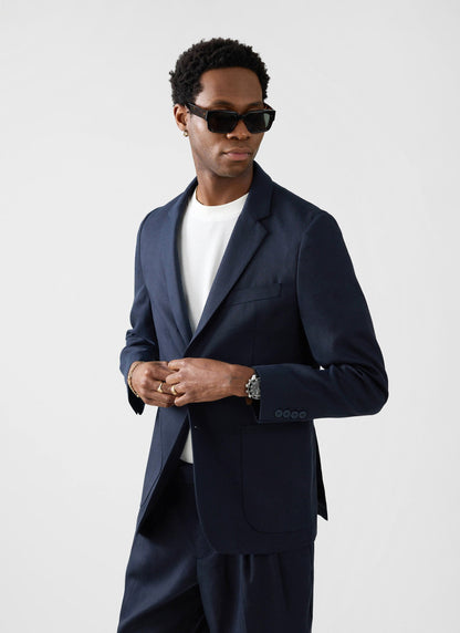 Men's Regular Fit Suit - Suit Blazer - Navy Blue - Lyocell | Percival Great Value