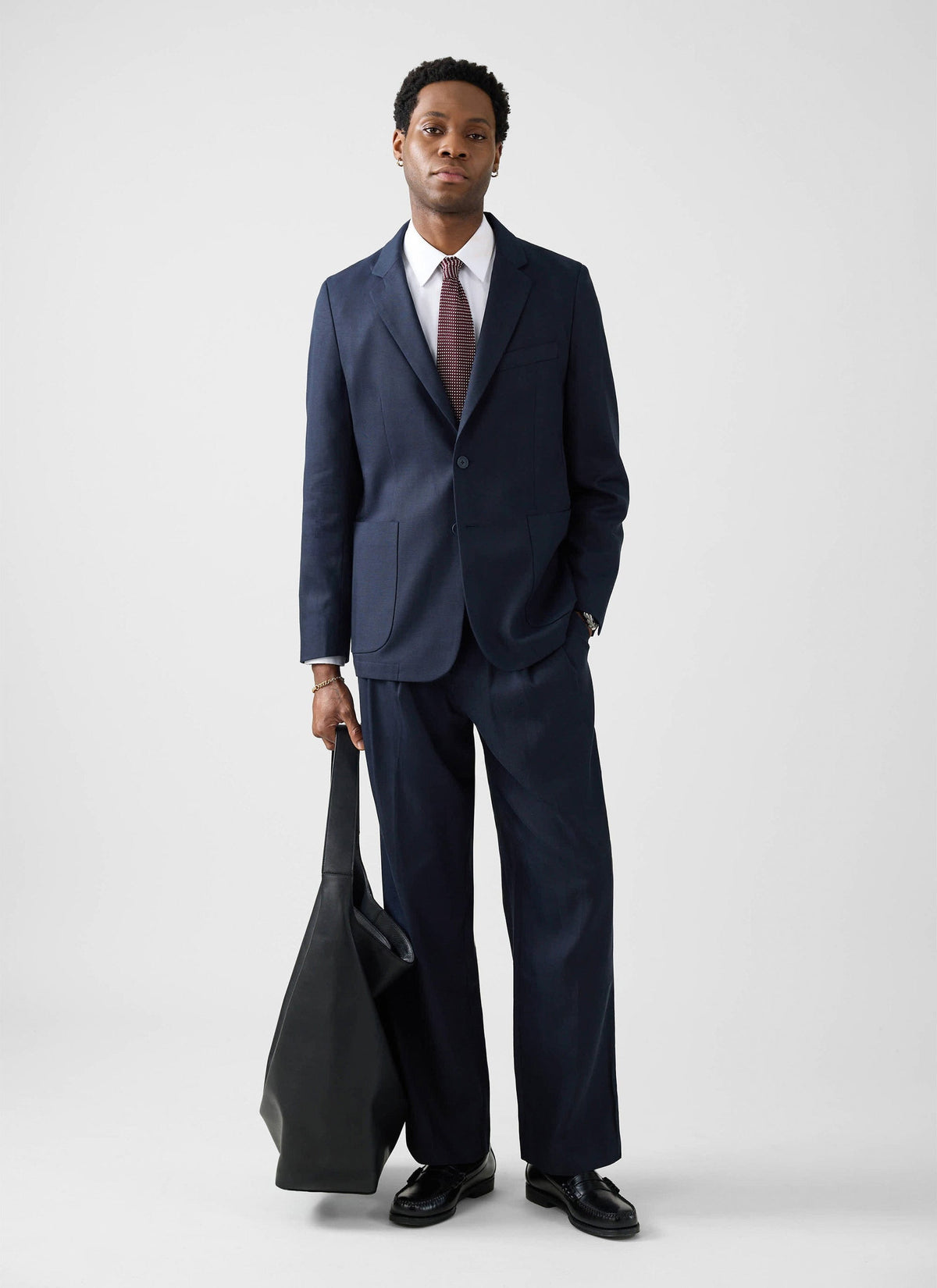 Men's Regular Fit Suit - Suit Blazer - Navy Blue - Lyocell | Percival Great Value
