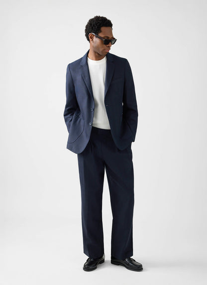 Men's Regular Fit Suit - Suit Blazer - Navy Blue - Lyocell | Percival Great Value
