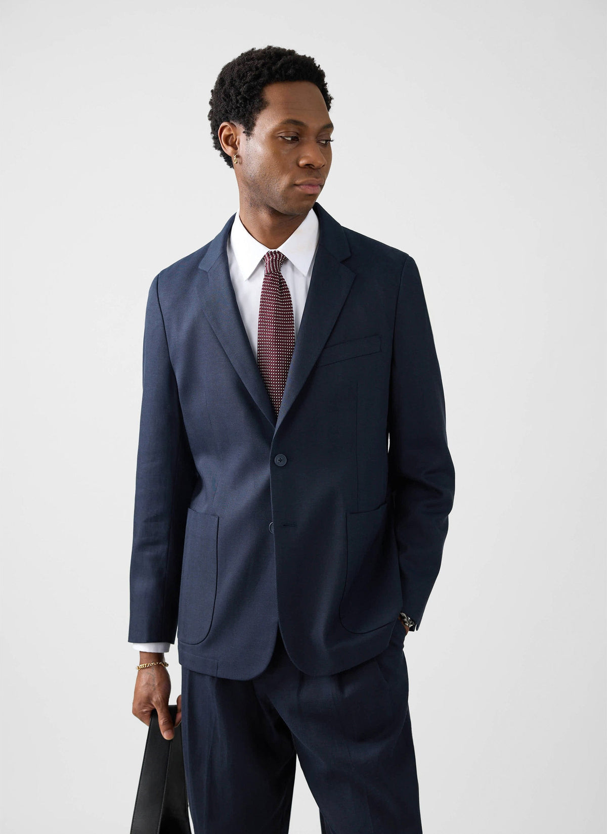 Men's Regular Fit Suit - Suit Blazer - Navy Blue - Lyocell | Percival Great Value