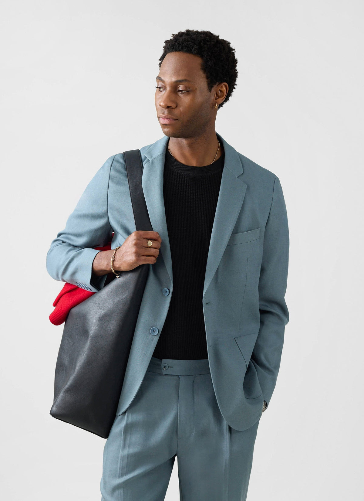 Lyocell Regular Blazer - Slate Blue | Percival Discount