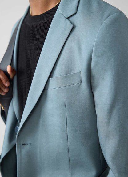 Lyocell Regular Blazer - Slate Blue | Percival Discount