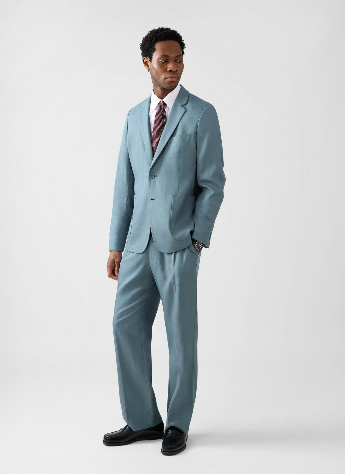 Lyocell Regular Blazer - Slate Blue | Percival Discount