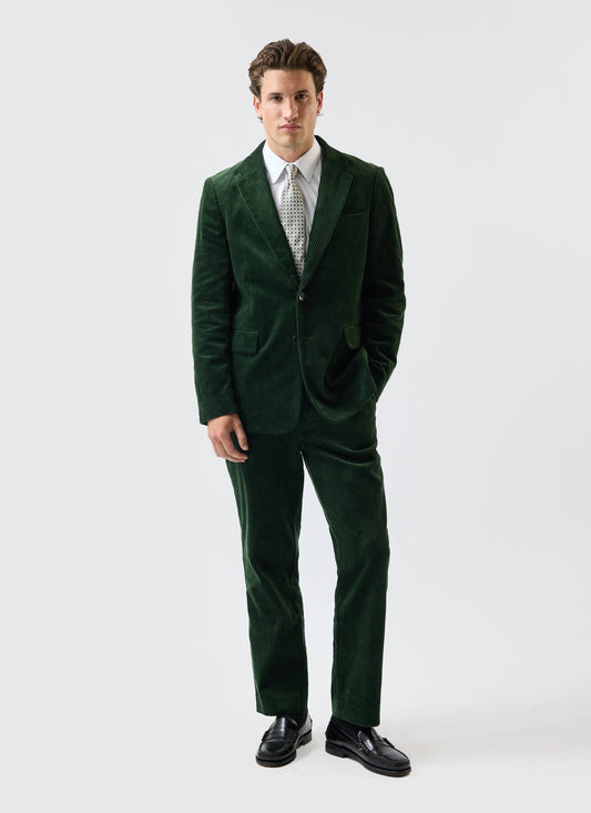 Tailored Blazer - Chunky Cord - Forest | Percival Sale