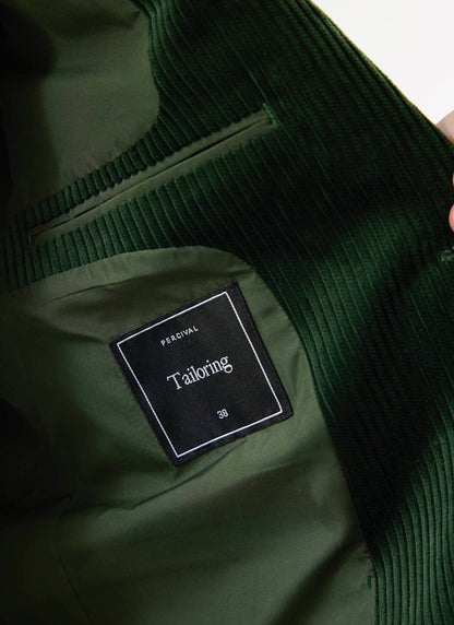 Tailored Blazer - Chunky Cord - Forest | Percival Sale