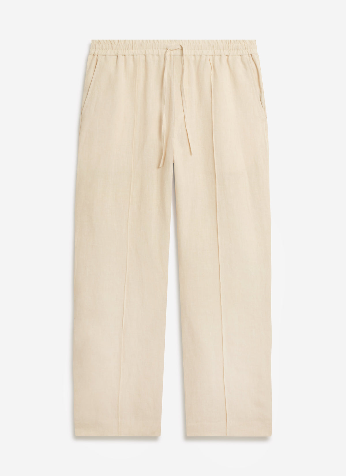 Men's Linen Trousers - Lorena Wide Leg - Cream | Percival Great Value
