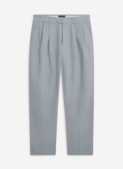 Men's Pleated Trousers - Tailored Linen Suits - Light Blue | Percival Sale