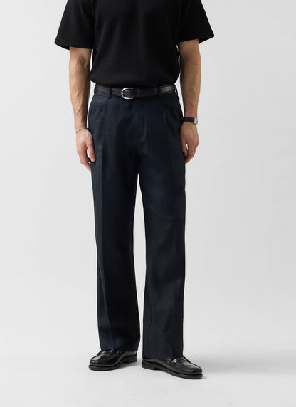 Wide Leg Trousers - Linen - Black | Percival Hot Sale