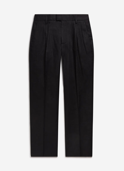 Wide Leg Trousers - Linen - Black | Percival Hot Sale