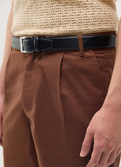 Pleated Linen Shorts - Brown | Percival Great Value