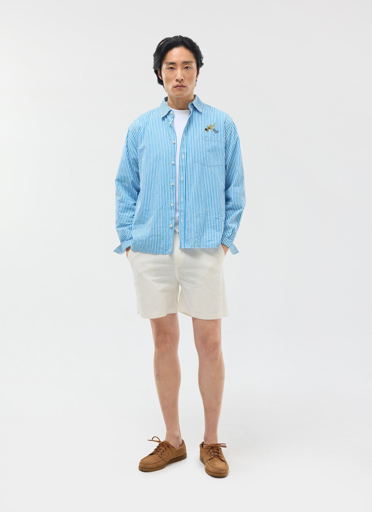 Classic Shorts - Seersucker - Cream | Percival Featured