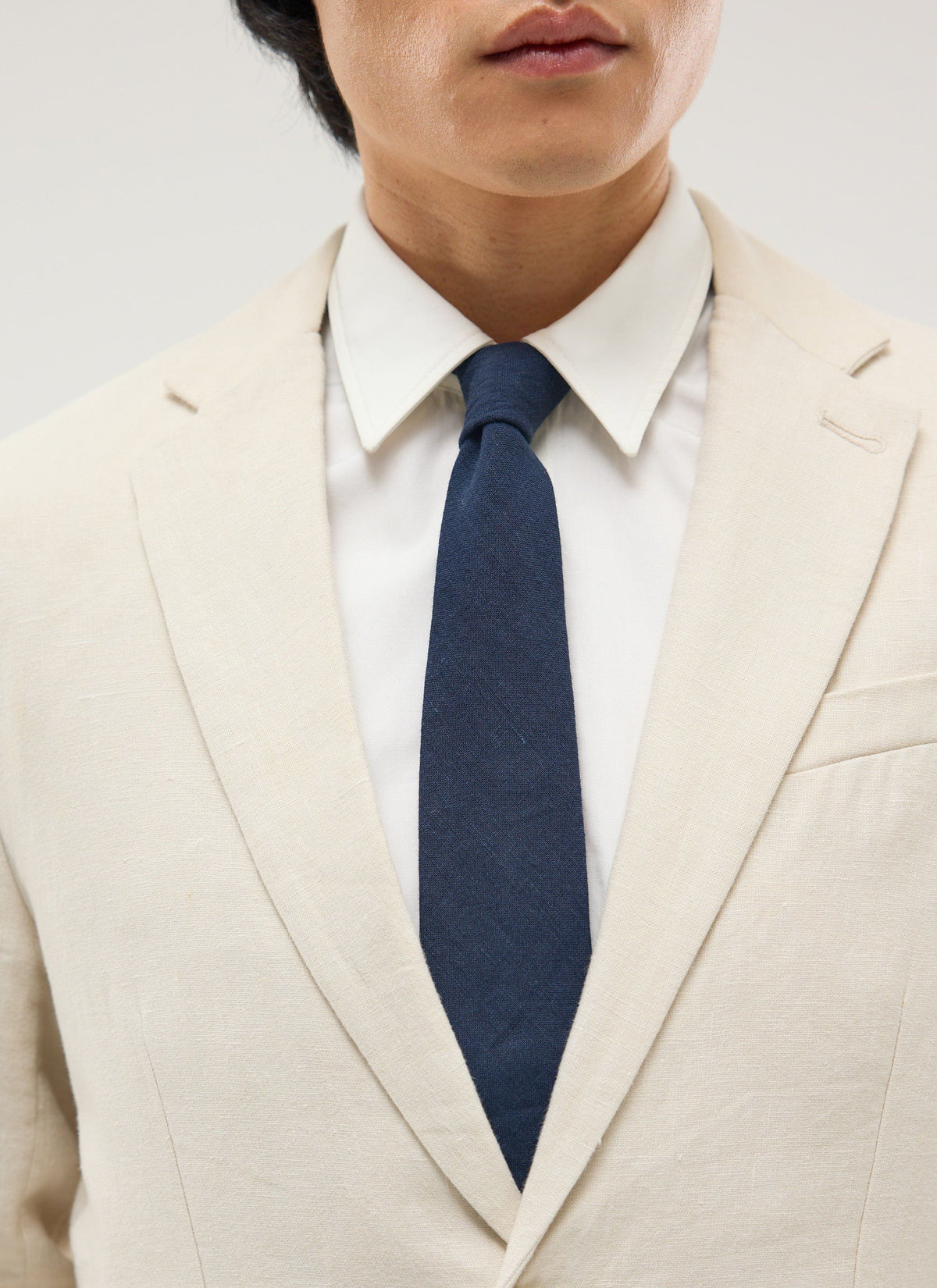 Linen Tie - Navy | Percival Recommended