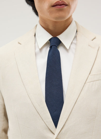 Linen Tie - Navy | Percival Recommended