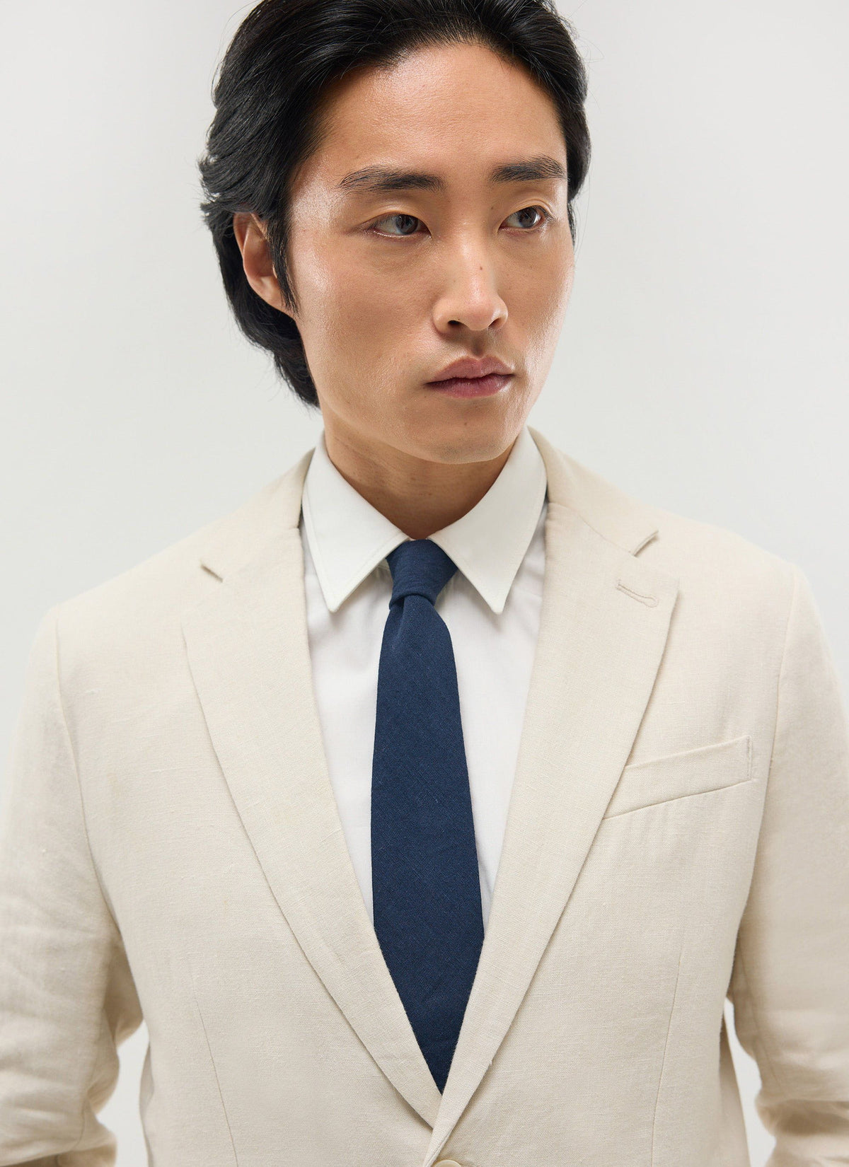 Linen Tie - Navy | Percival Recommended
