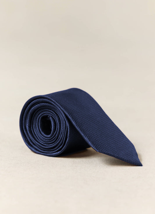 Men's Silk Grenadine Tie - Navy - Percival | Percival Top Pick