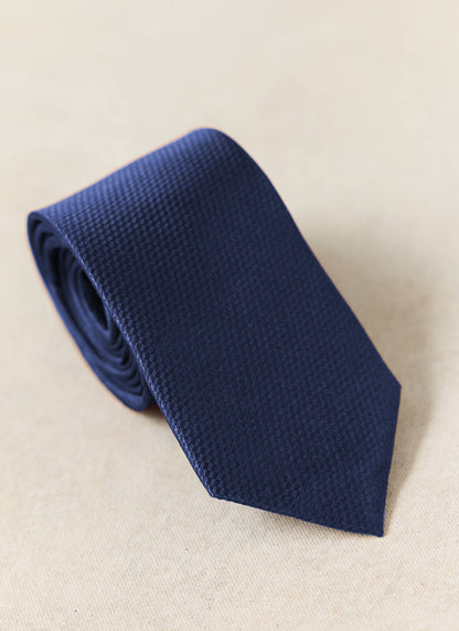 Men's Silk Grenadine Tie - Navy - Percival | Percival Top Pick