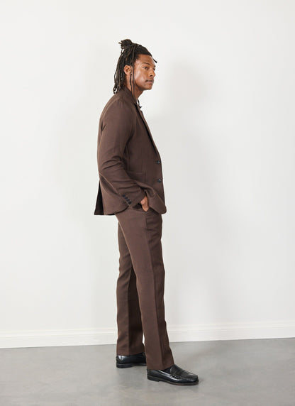 Men's Tailored Blazer - Houndstooth - Espresso Brown | Percival Latest
