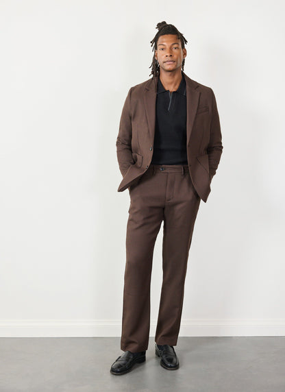 Men's Tailored Blazer - Houndstooth - Espresso Brown | Percival Latest