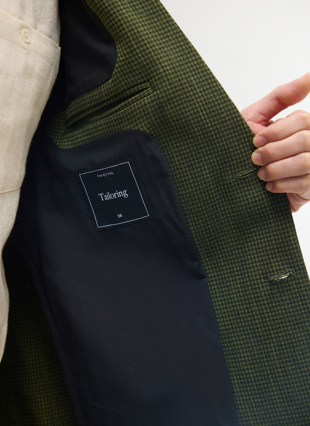 Men's Houndstooth Relaxed Blazer - Suit Jacket - Forest Green | Percival Popular