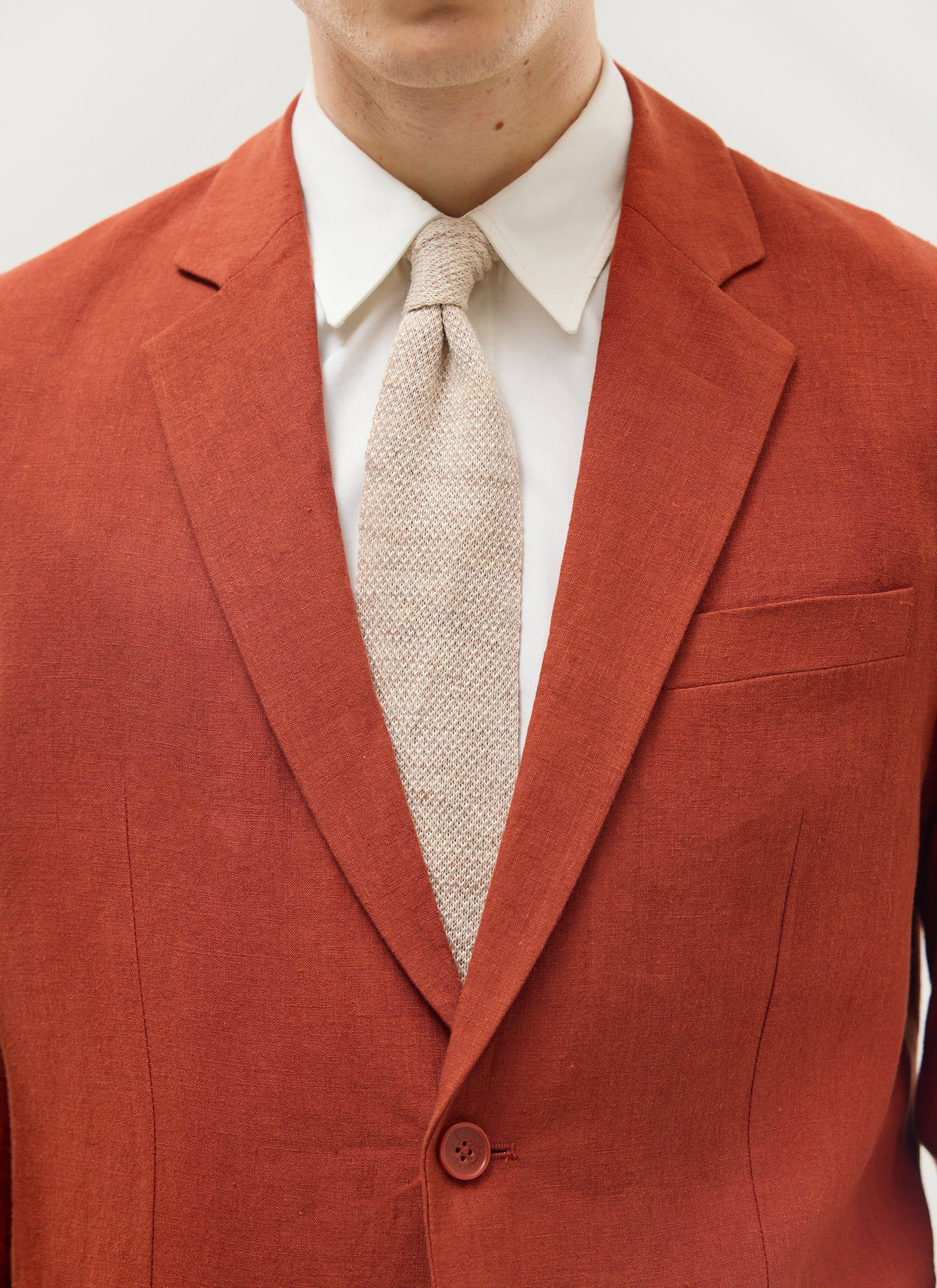 Men's Linen Blazer - Suit Jacket - Rust Red | Percival Best Price