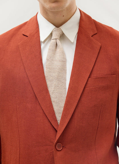 Men's Linen Blazer - Suit Jacket - Rust Red | Percival Best Price