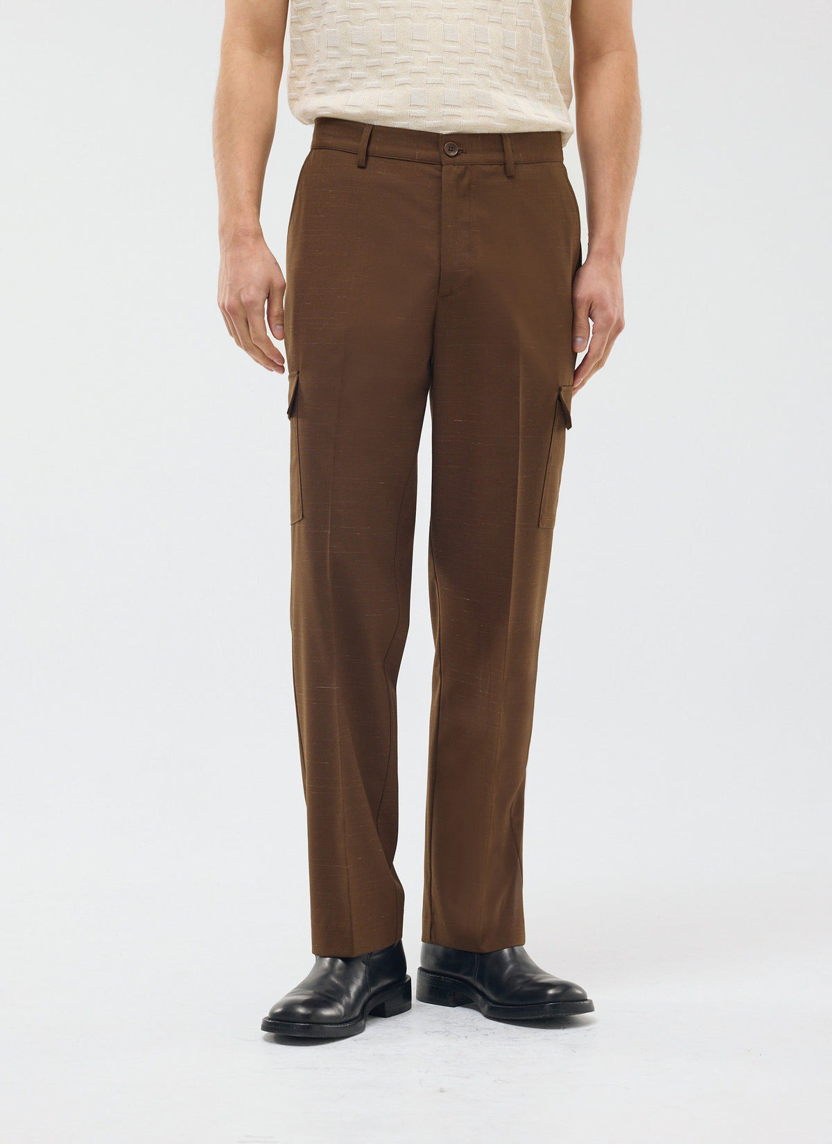 Trentino Tailored Patch Pocket Trouser - Brown | Percival Best Seller