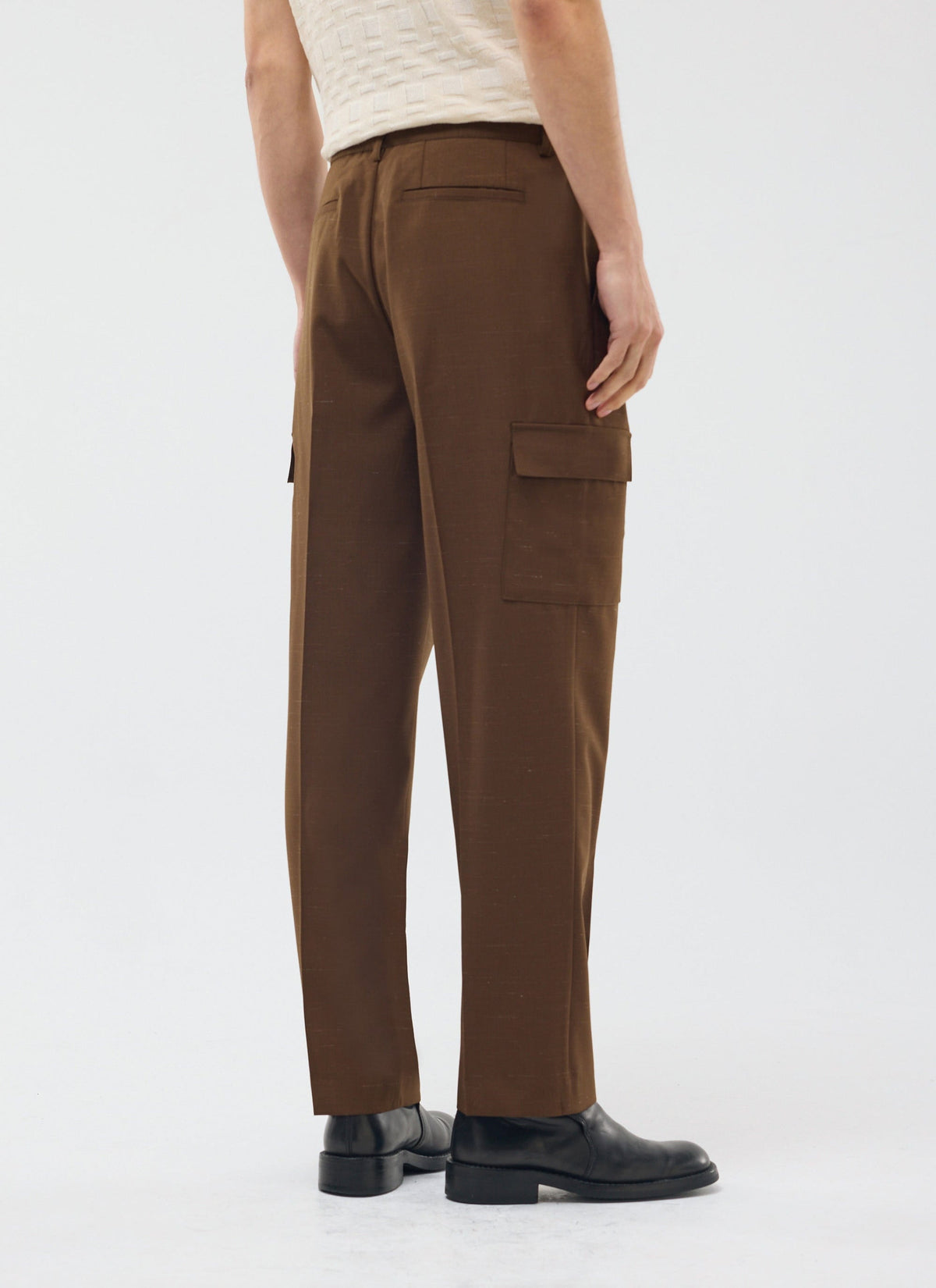 Trentino Tailored Patch Pocket Trouser - Brown | Percival Best Seller