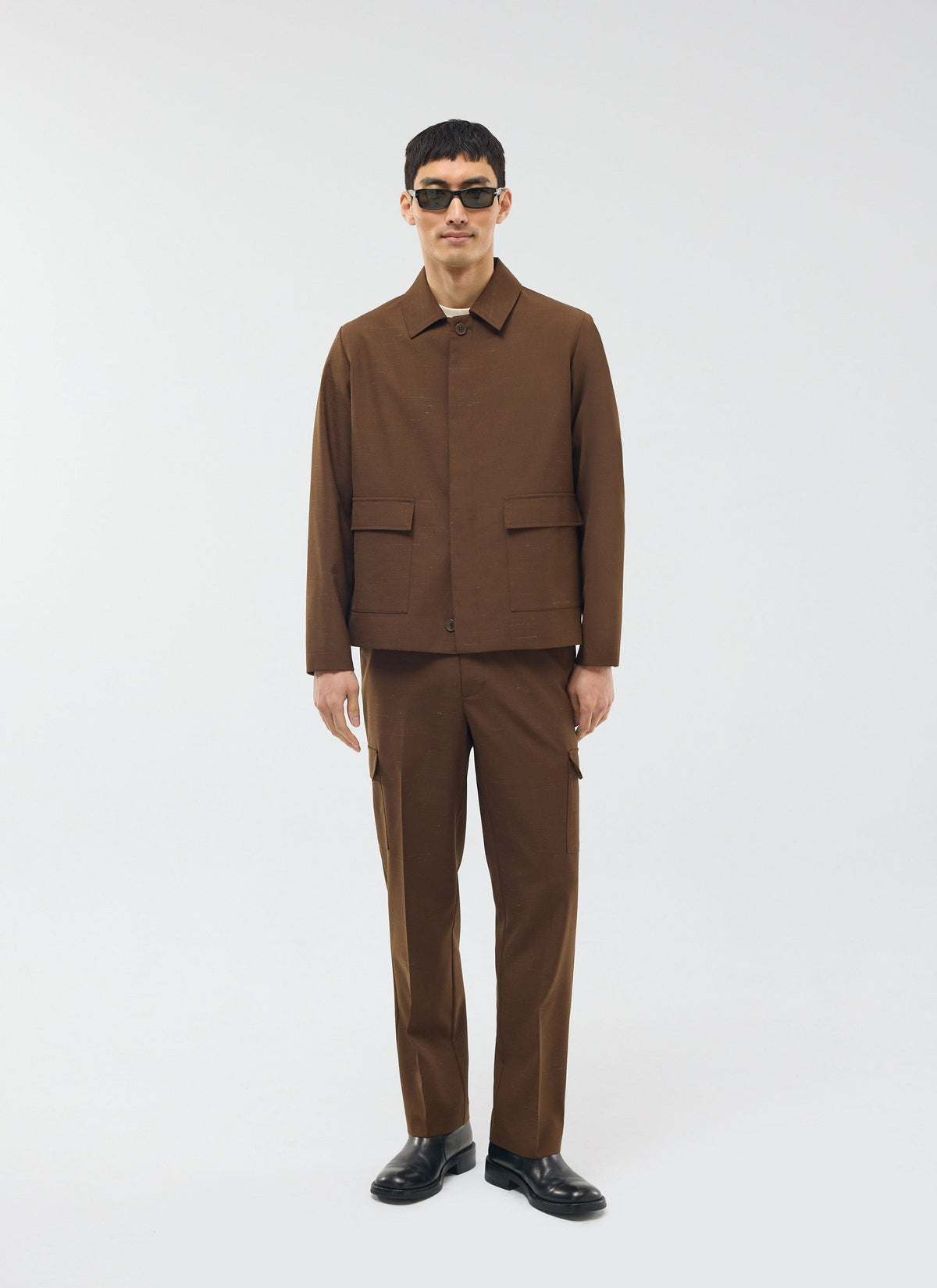 Trentino Tailored Patch Pocket Trouser - Brown | Percival Best Seller