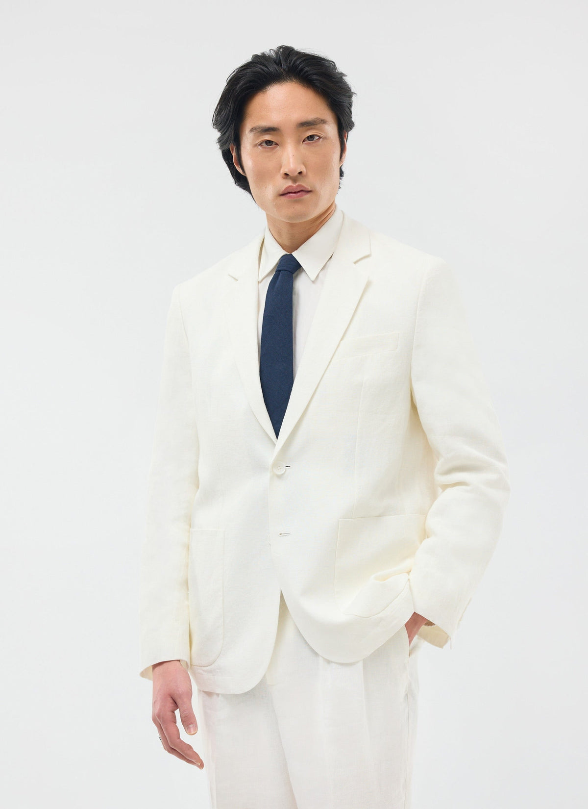 Men's Linen Blazer - Suit Jacket - White | Percival Deals